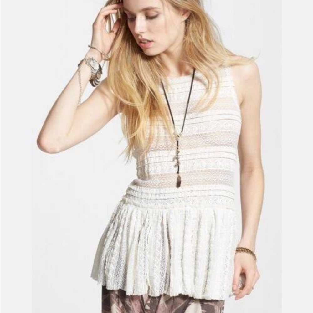 Free people intimately lace pucker tunic